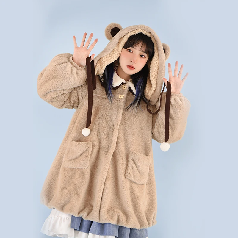 

Winter coat kawaii girl princess coat vintage college student style Lolita coat loli daily peter pan collar soft girl cosplay