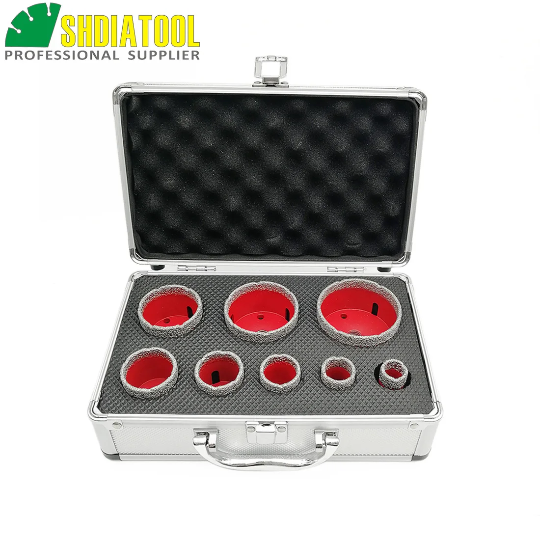 SHDIATOOL 1set M14 Vacuum Brazed Diamond Drill Core Bits With Box Dia 20+25+30+35+40+50+60+68mm Granite Marble Ceramic Hole Saw