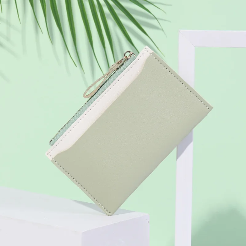 Men and women ID gift card holder PU zipper small coin purse credit card business holder new simple wallet transparent coin