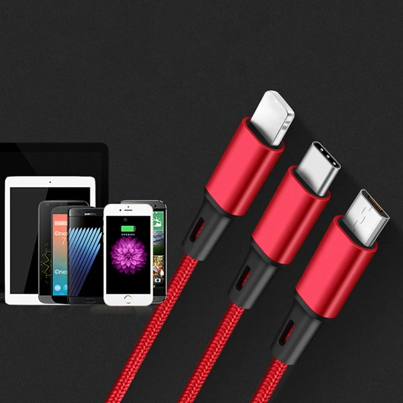 Мульти 3 в 1 Micro USB TypeC кабель для зарядки дизайн брелок Линия синхронизации данных для Iphone кабель освещения IOS Android samsung