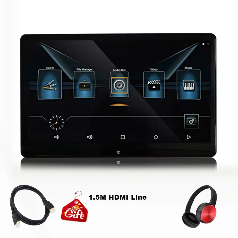 1 monitor 1 headset 11,6 дюймов монитор подголовника Android автомобильный MP5 4K FHD 1080P видео плеер сенсорный экран зеркальное отображение/wifi/Bluetooth/USB/HDMI/FM/Miracast - Цвет: 1 monitor 1 headset