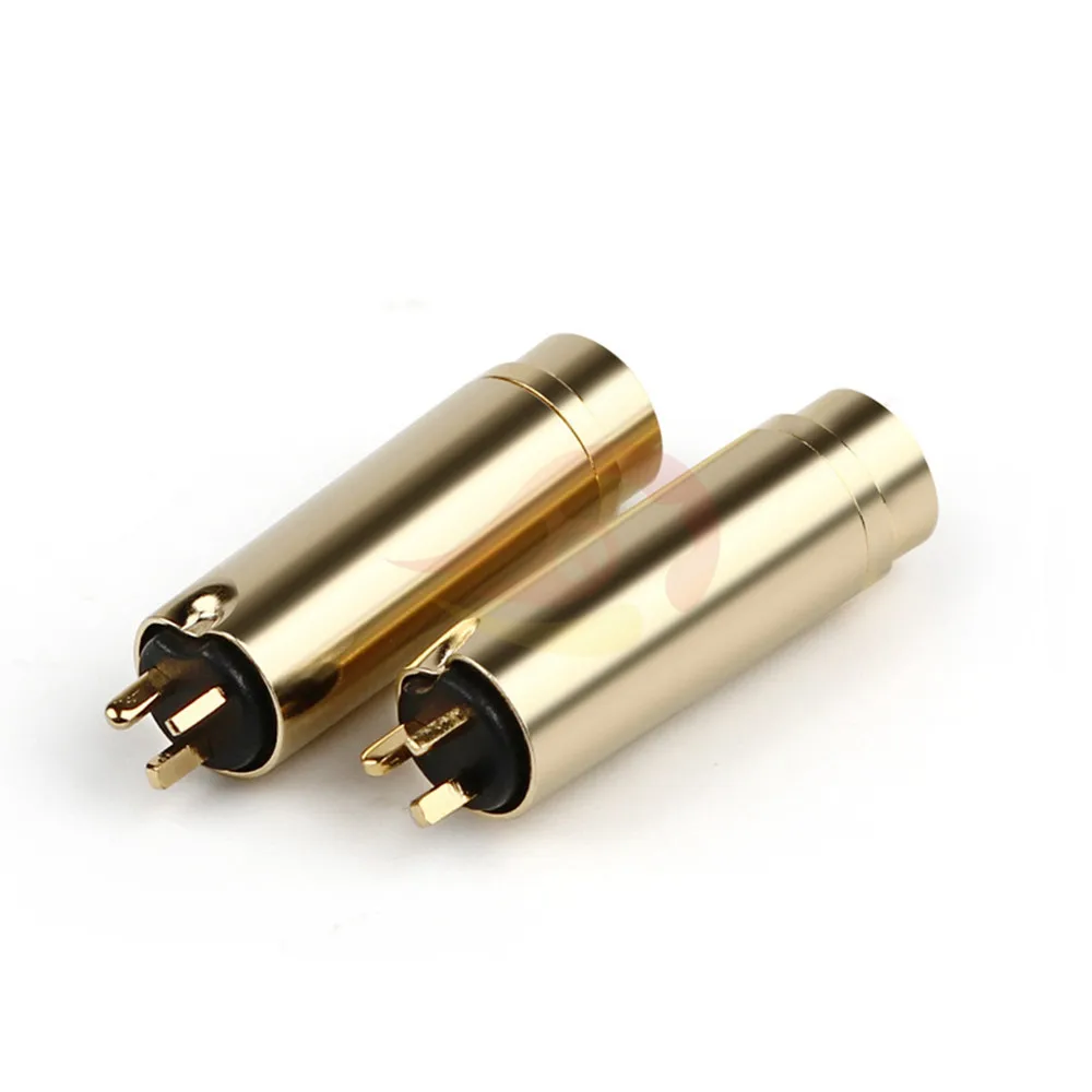 10PCS 2 5mm Jack 4 pole Headphone Plug Copper Gold Plated Audio Connector Tuning Fork Type Dual Contact 2 5 Female Adapter