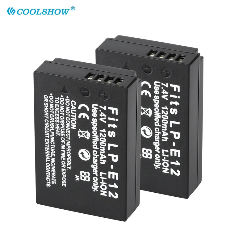 Camera battery LP-E12 LPE12 LP E12 1200mAh for Canon Rebel SL1 100D Kiss X7 EOS-M EOS M M2 EOS M10 M50 M100 1200mAh Batteries
