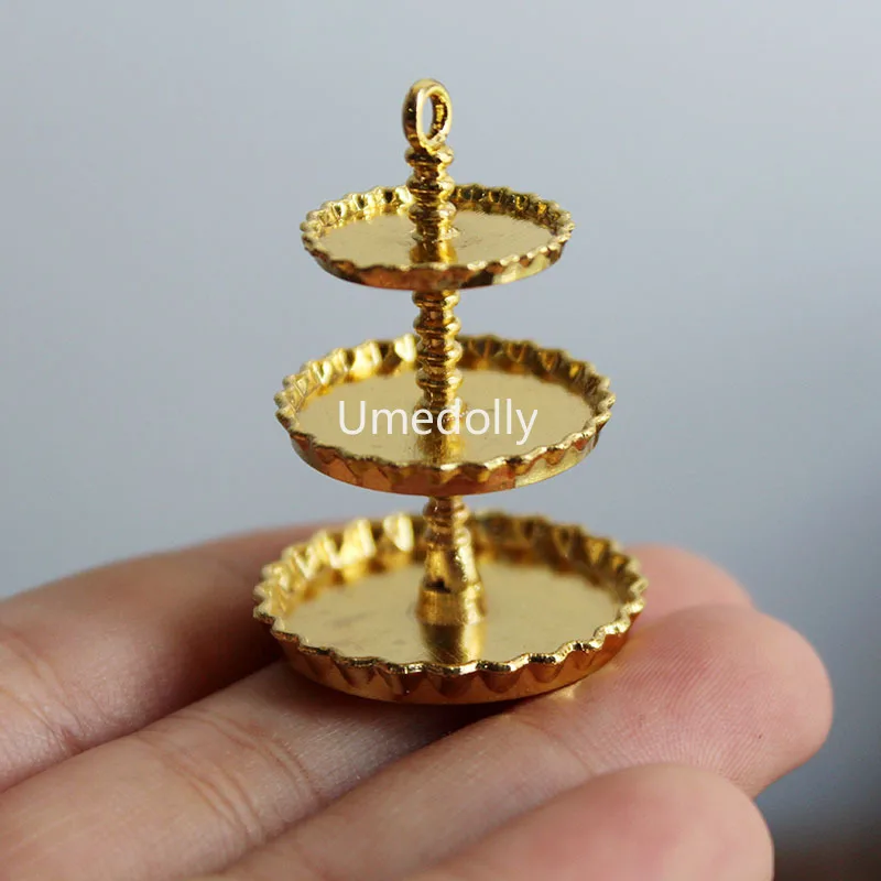 1/12 Scale Cute Mini Macaron Miniature Dollhouse Cake Tripod Pretend Play Simulation Food for Doll Kitchen Toy Accessories