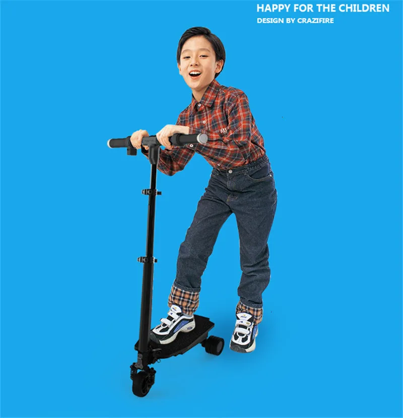 Folding Mini Electric Scooter 4 Inch Portable 3 Wheels Foldable Skateboard Hoverboard Kick Scooter kick-boards 5.3KG for Adults  (2)