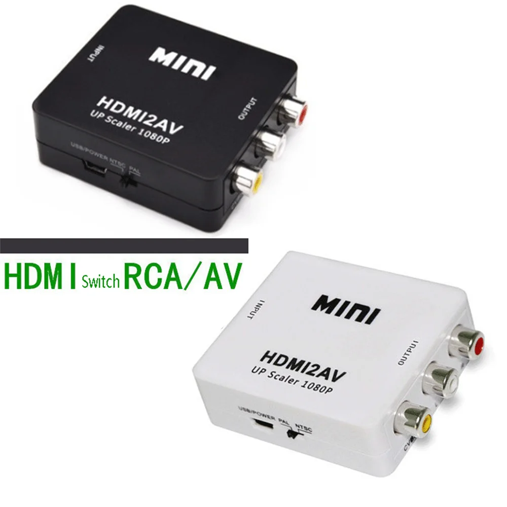 Мини-видеоконвертер 1080P RCA AV на VGA видеопреобразователь с 3 5 мм аудио AV2VGA / CVBS +
