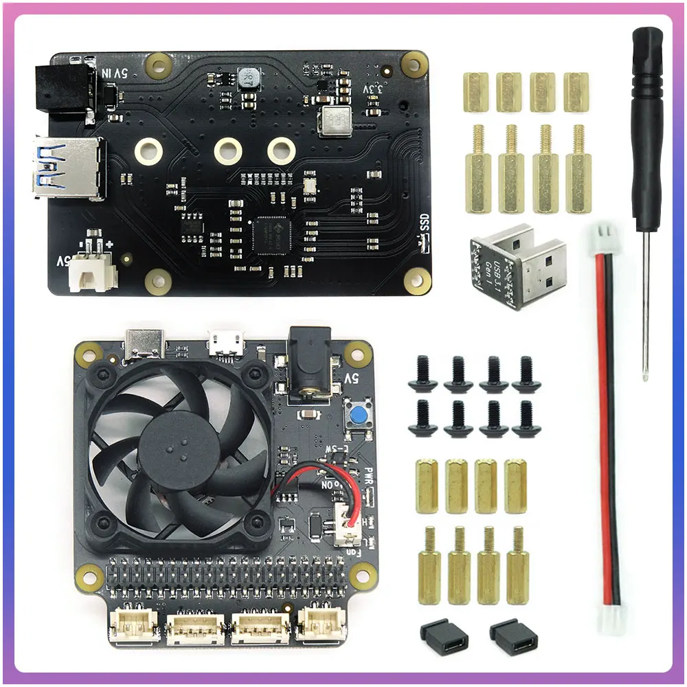 Плата расширения для SSD накопителя Raspberry Pi 4 Модель B M.2 NVMe 2280/2260/2242/2230 X872