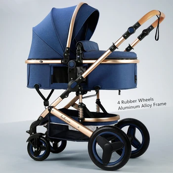 

Belecoo Lightweight Luxury Baby Stroller 3 in 1 Portable High Landscape Reversible Stroller Hot Mom Pink Stroller Travel Pram