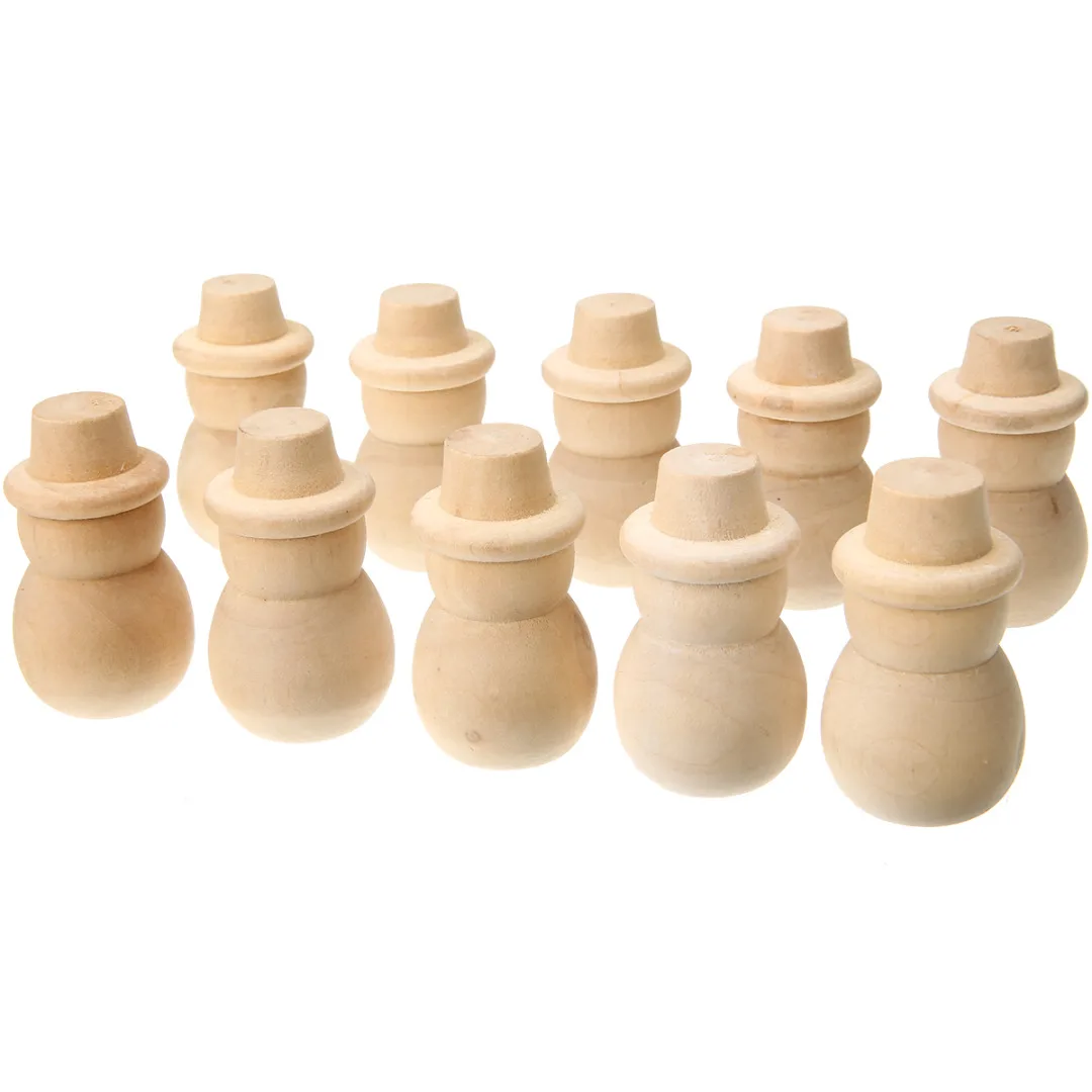 10pcs Wooden Peg People Nesting Set Peg Dolls Crafts Acorn/Boy/Christmas Tree/Girl/Snowman DIY Toy Home Decoration