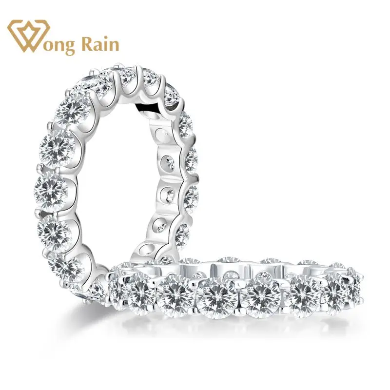 Обручальное кольцо Wong Rain ювелирное изделие круглой огранки из 100% стерлингового