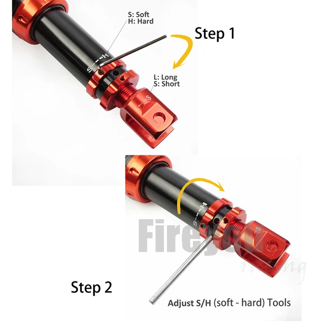 Amortecedor hidráulico para suspensão traseira de motocicleta, 280mm, 290mm, suporte, amortecedor de amortecimento, mola de ajuste 3