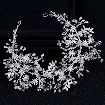

High Quality White Handmade Cluster Crystal Beads Headbands Princess Queen Pageant Bridal Bride Noiva Wedding Hair Jewelry