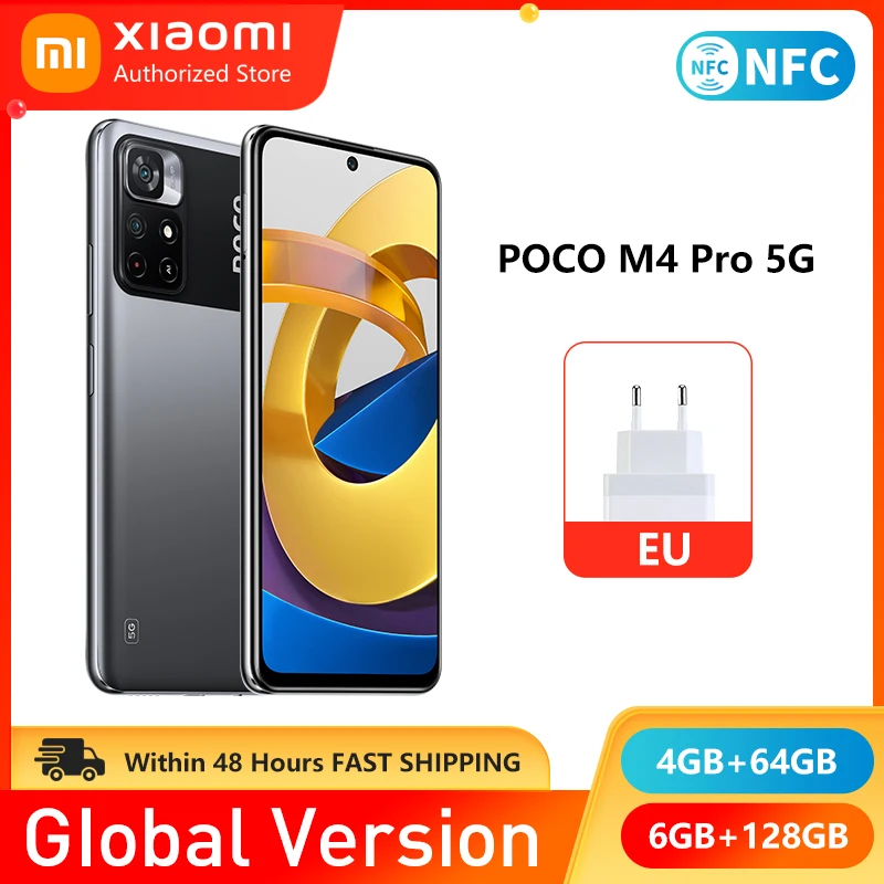 Смартфон глобальная версия POCO M4 Pro 64 ГБ/128 ГБ ROM MTK Dimensity 810 90 Гц 6 дюйма DotDisplay 50 МП 5000