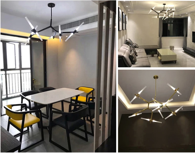Villa tree branch lamp  Post modern designer Nordic led chandelier tree fork restaurant chandelier villa tree fork Chandelier