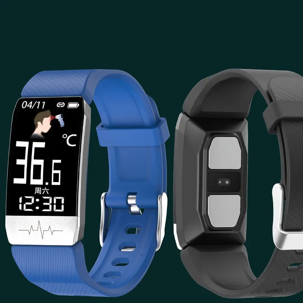 Temperatura do Corpo Rastreador de Fitness Arterial à Prova Ecg + Ppg Mais Novo Inteligente Pulseira Pressão Dwaterproof Água Controle Música Banda Esporte T1s 6 Cheap Kits autom. res.