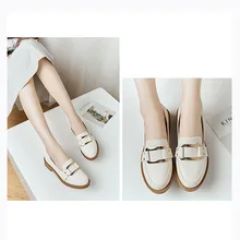 Весна и осень женская обувь кожаные туфли на плоской подошве для активного отдыха и развлечений доска с закрытым носком; модная обувь с острым носком, с низким верхом, повседневные ботинки "Харадзюку"