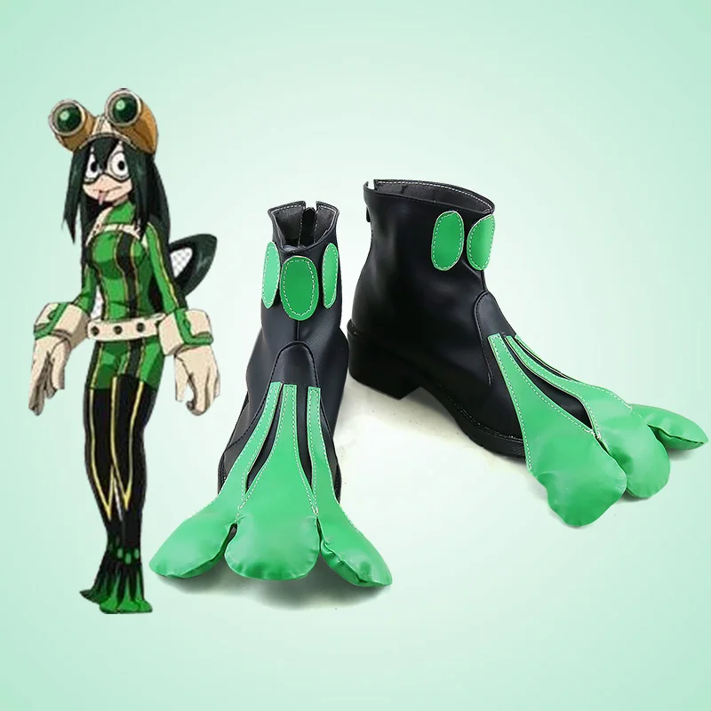 Ботинки Costumebuy My Hero Academia Boku no Академия косплей обувь Asui Tsuyu костюм ботинки лягушки