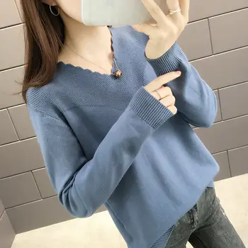 

High-quality Core-spun Loose Loose Large Size Sweater Women Autumn And Winter Models Long-sleeved Bottoming Shirt Women