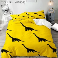Dinosaur Bedding Sets Cartoon Walking Dino Print Animals Duvet Cover Pillowcase Single Double Full Queen Size 2/3 Piece