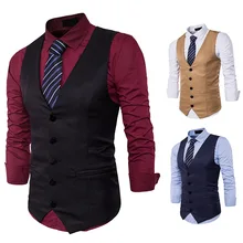 Стиль Для мужчин модные однотонные Цвет однобортный основной Для Мужчин's Костюм Джентльмена жилет M13