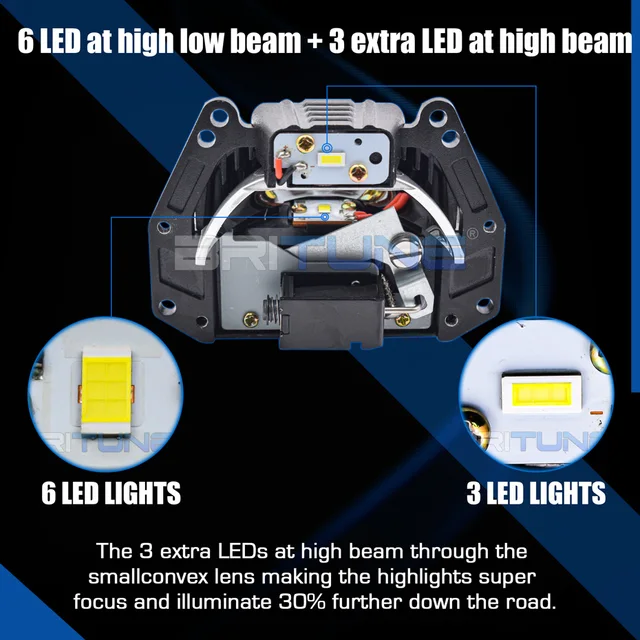 Ledヘッドライト用バイレンズ,50w,h1,h4,h7,9005,9006,プロジェクター,3インチ,hella 3,5rレトロフィット