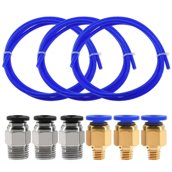 

3pcs Professional DIY Pipe 3D Printer Parts Practical Blue Durable PTFE Tube Upgrade For 1.75mm Filament 3 Pneumatic Connector