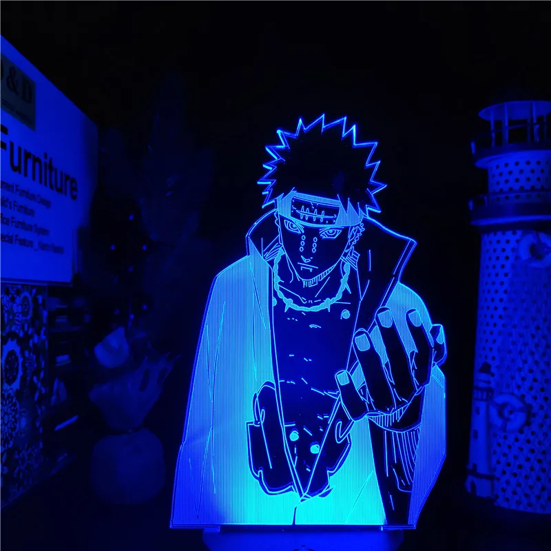 Naruto Pain Akatsuki 3D Lamp Manga LED Lampara Anime Figure Night Light Home Decoration Lighting Creative Kids Gifts Decor Lamps