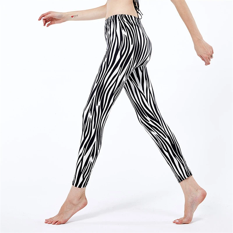 

CHSDCSI Women Push Up Workout Leggings Striped Casual Pants High Waist Fitness Legging Fashion Print Female Plus Size Trousers
