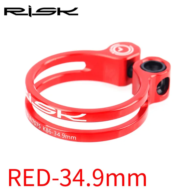 34.9mm red Риск 7075 Алюминиевые титановые сплав легкий полый MTB дорожный зажим для сидения велосипеда Велосипедное Сиденье зажим 31,8/34,9 мм - Цвет: 34.9mm red