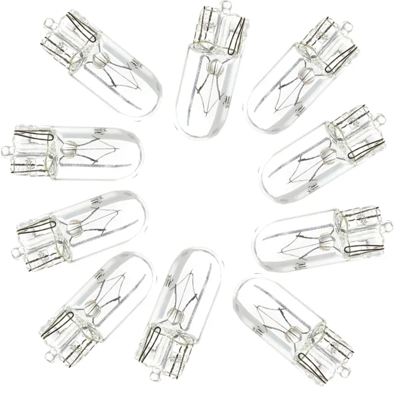 10 X White T10 W5W 501 194 Clear Signal Lamp Glass 12V 5W Warm White W2.1x9.5d Single Filament Car Bulb Auto Light - Image 2