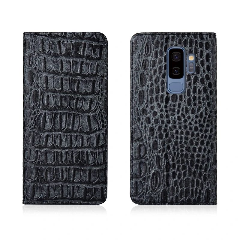 Чехол с откидной крышкой из натуральной кожи крокодиловым узором для Samsung Galaxy S9