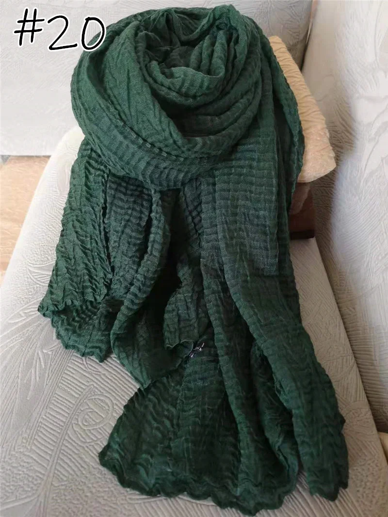 1 шт морщин однотонный шарф-хиджаб вуаль мягкие женские шарфы и шали echarpe мягкие женские мусульманские хиджабы