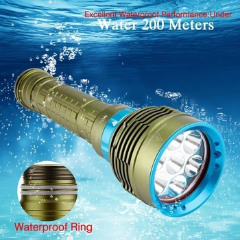 

Professional Diving Flashlight Underwater Lighting Torch T6/L2 LED Powerful Flashlight Use 18650/26650 Battery
