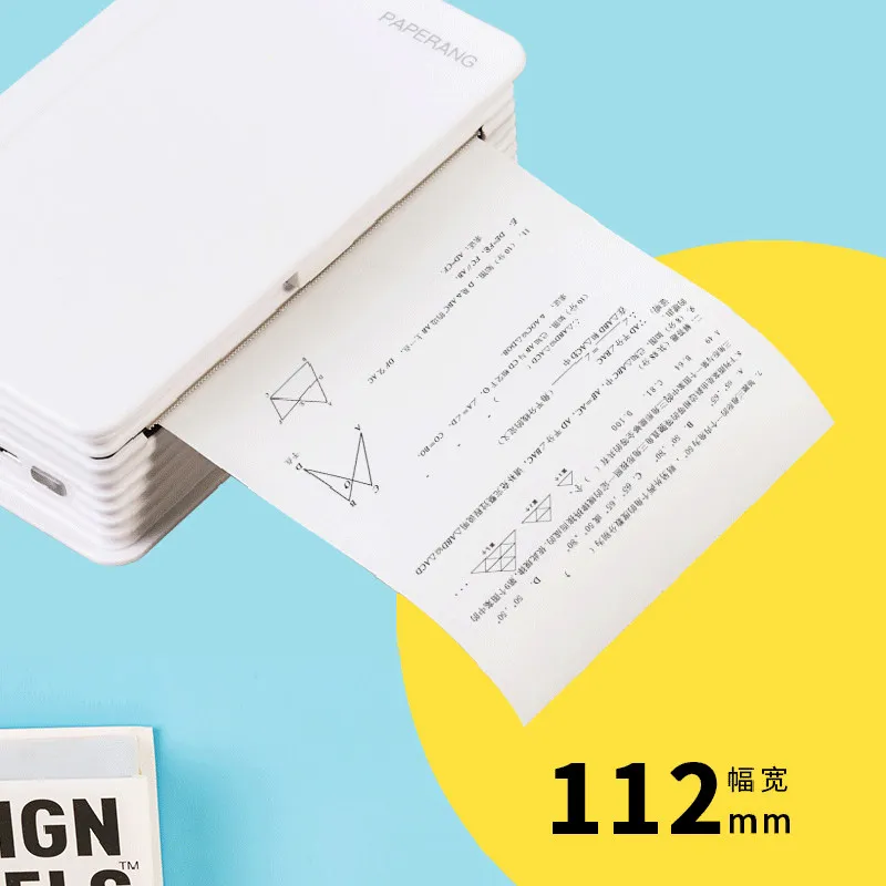 Paperang MAX 112 мм портативный термопринтер Bluetooth мини карманный фотографии принтер для телефона машина IOS Android 2600 мАч