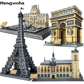 

Architecture FR Paris Building Blocks Cathedrale Notre Dame Eiffel Tower Louvre City Children Toys Bricks