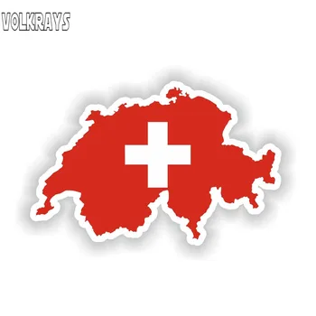 

Volkrays Fashion Car Sticker Switzerland Map Flag Motorcycle Accessories Waterproof Cover Scratches Vinyl Decal,8cm*14cm
