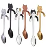 New Arrival Mini 304 Stainless Steel Cartoon Cat Spoon Long Handle Flatware Coffee Drinking Tools Kitchen Gadget Kitchen Tools ► Photo 2/6