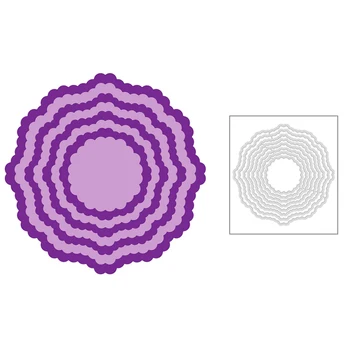 

2020 New Round Frame Edge Wave Layered Nesting Metal Cutting Dies For Making Album Layering Greeting Card Scrapbooking No Stamps