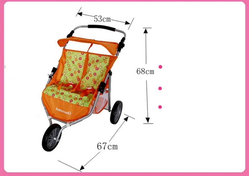 Детские игрушки для близнецов, кукла-коляска, двухместная трехместная коляска на колесиках для девочек, игрушечный домик, тележка, подарки, Brinquedos Juguetes