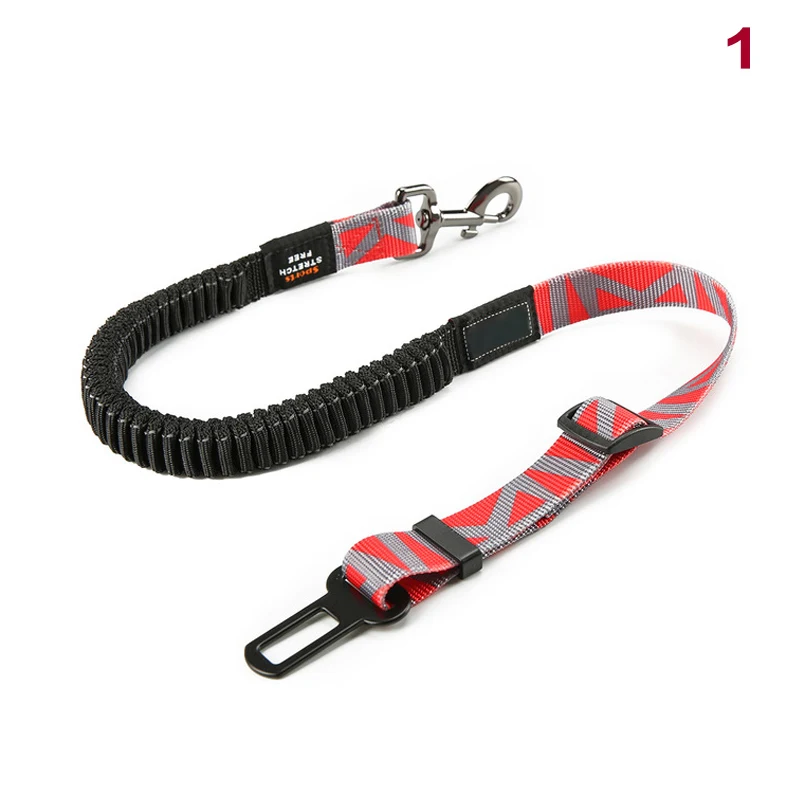 Adjustable Dog Seat Belt for Car Dog Car Harness with Bungee Buffer Safety Elastic Leads CSL88 - Название цвета: 1