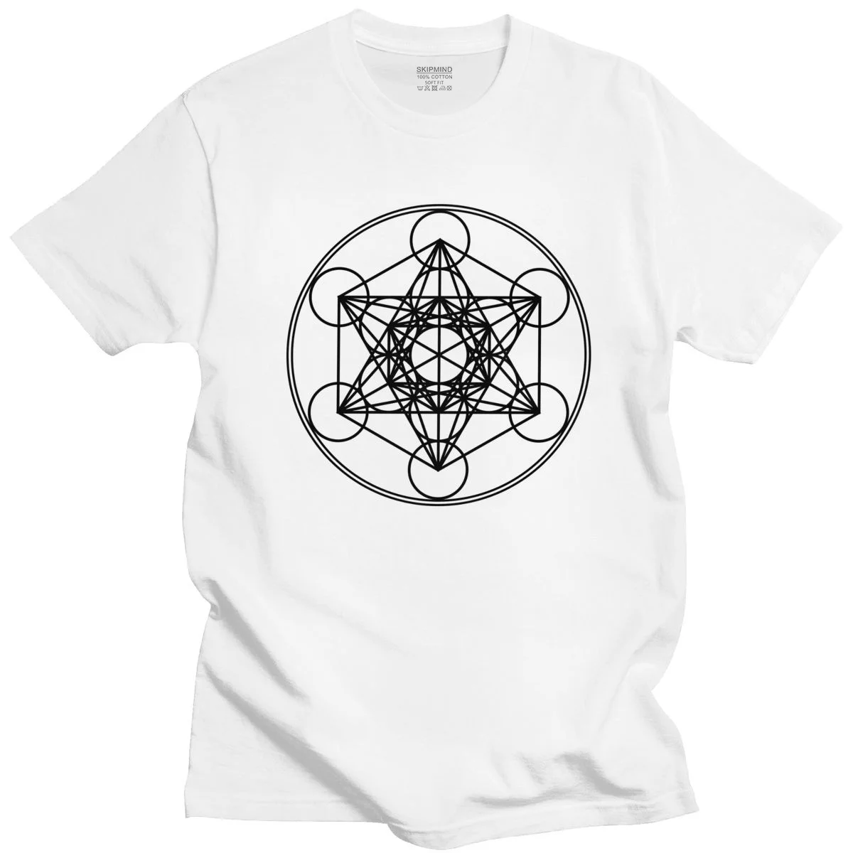 Футболка Metatrons мужская хлопковая модная тенниска с изображением кубика цветка