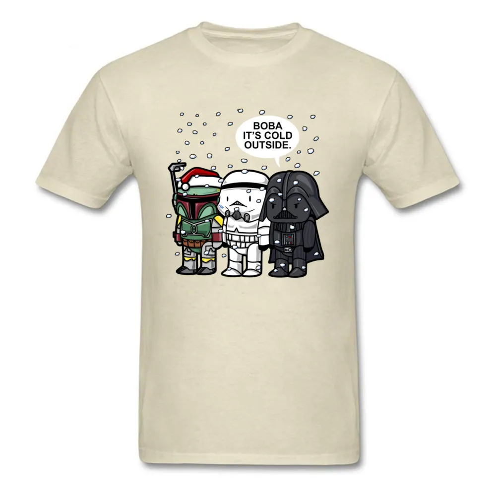 Мужские футболки Boba Fett It's Cold внешняя футболка Звездные войны Зима идет модная Рождественская Футболка Дарт Вейдер хлопковые футболки - Цвет: Beige