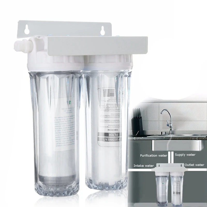 10 Inch Dual Dual Reverse Osmosis Faucet Tap Water Filter Health Purifier Cartridge Home Kitchen