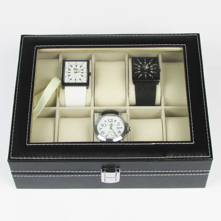 

Leather 10 Watch Box Jewelry Box Household Jewelry Display Packaging Storage Collection Gift