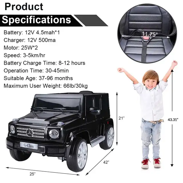 Kimbosmart 6V/12V Electric Car For Children Ride on Car with Remote Control 4 Wheels Car LED Lights and Music Children's Gifts 3