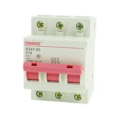 

DZ47-63 C10 10A 400VAC 6000A Breaking Capacity 3 Poles Circuit Breaker