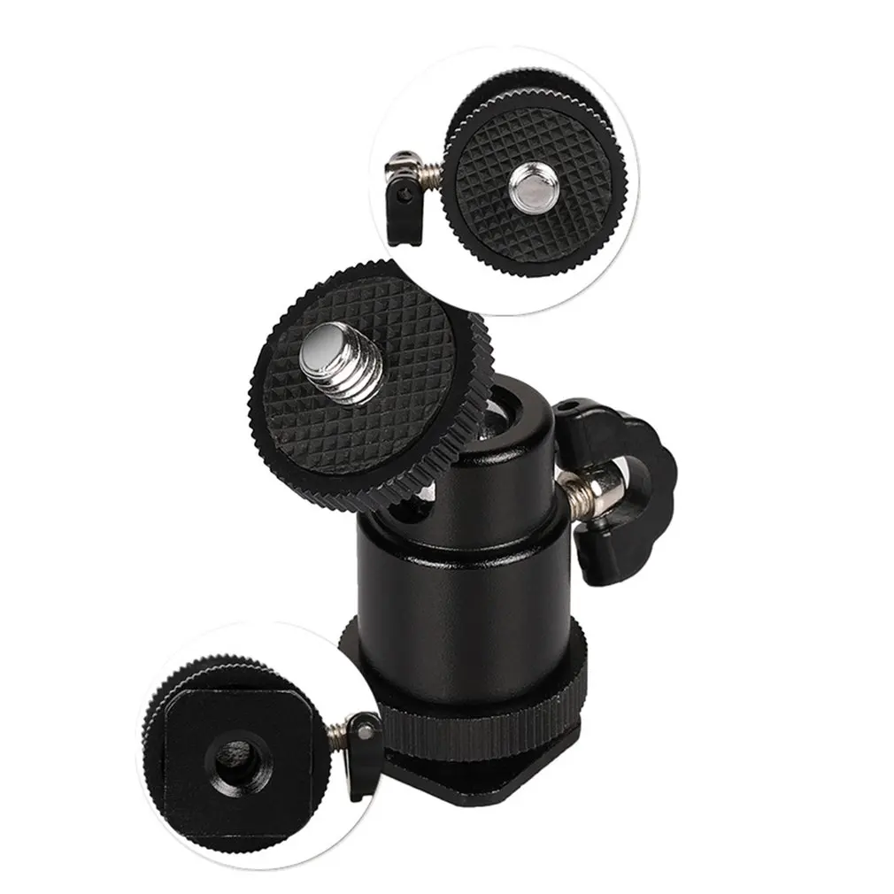 Металлический кронштейн для фотосъемки с головкой для телефона 1/4 мини Горячий башмак с шаровой головкой Кронштейн для вспышки держатель винт для штатива для камеры