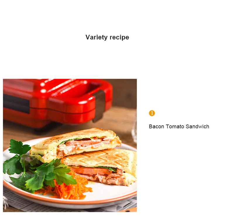 220V электрическая машина для производства сэндвич может изменить вафельный противень дома Многофункциональный антипригарное покрытие машина для завтрака сосисочница