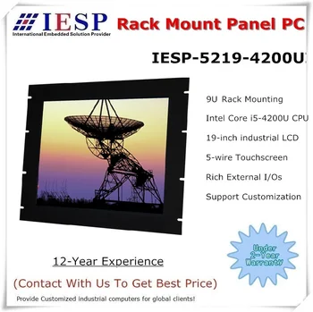 

Rack mount Panel PC, 19 inch LCD, Core i5-4200U CPU, 4GB RAM, 500GB HDD, 4*RS232, fanless industrial computer, OEM/ODM