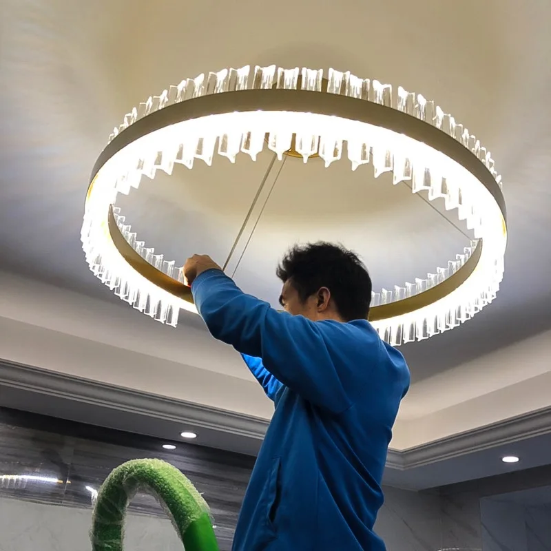 Ring Lamp For Dining Table Center Living Room Restaurant Bedroom Crystal Chandelier LED Decor Indoor Lighting,led chandelier,ceiling chandelier